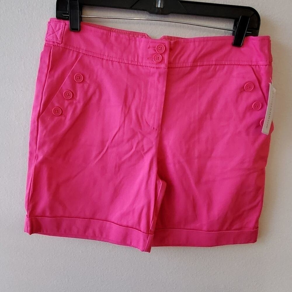 NEW sag harbor hot pink button shorts size 8